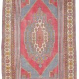 5x8 Turkish Vintage Red & Cream Bedroom Rug, 144x245Cm