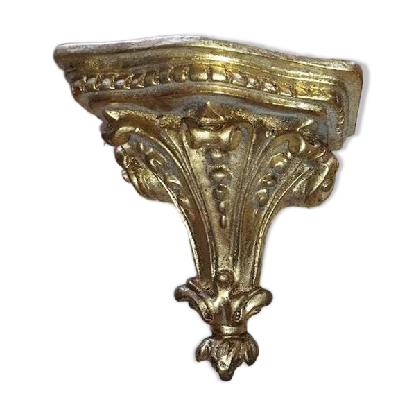 Console murale dorée patinée, style rocaille Louis XV