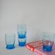 set of 4 art deco turquoise water glasses 1930