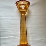 4 designer candle holders in colored glass