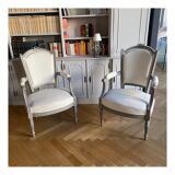 Paire de fauteuils style Louis XVI