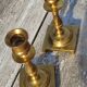 Pair of English golden candle holders