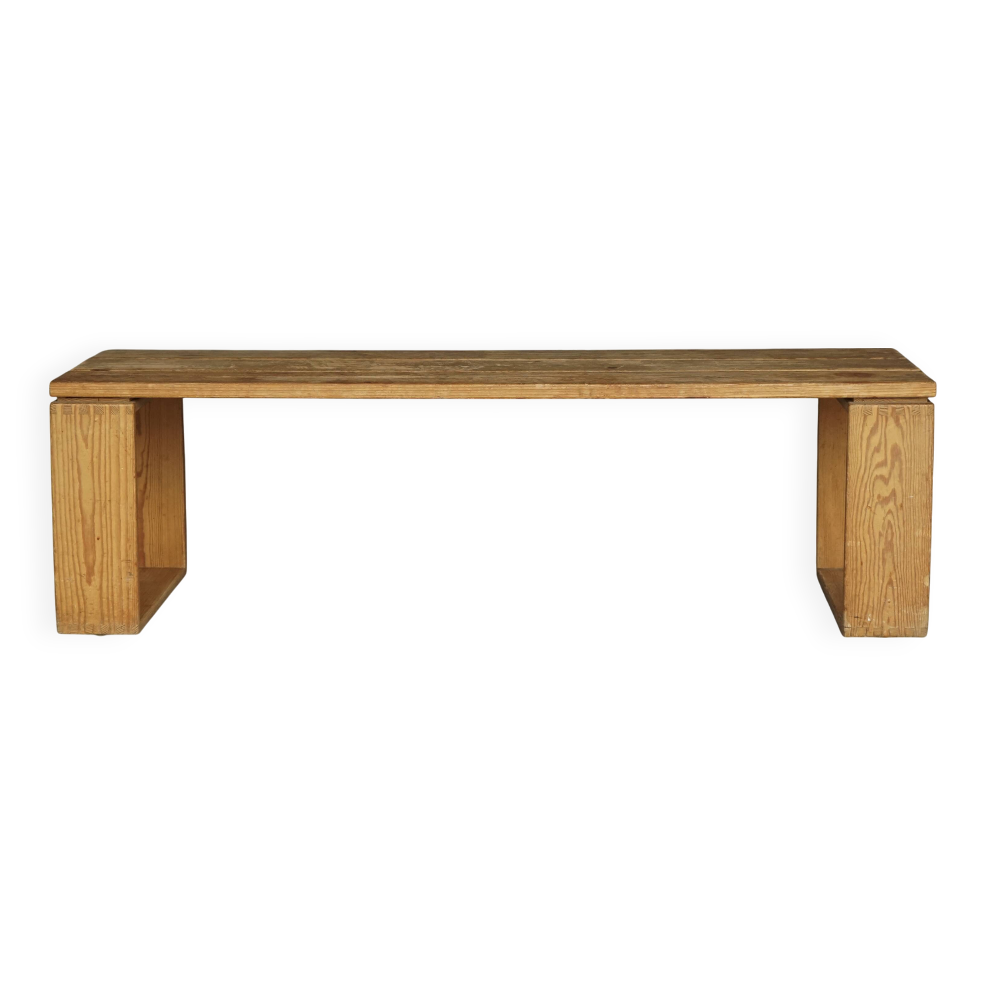 Vintage Scandinavian Solid Pine Bench. 1960s