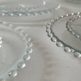 19-piece set of plates and dessert plates in bubbled glass