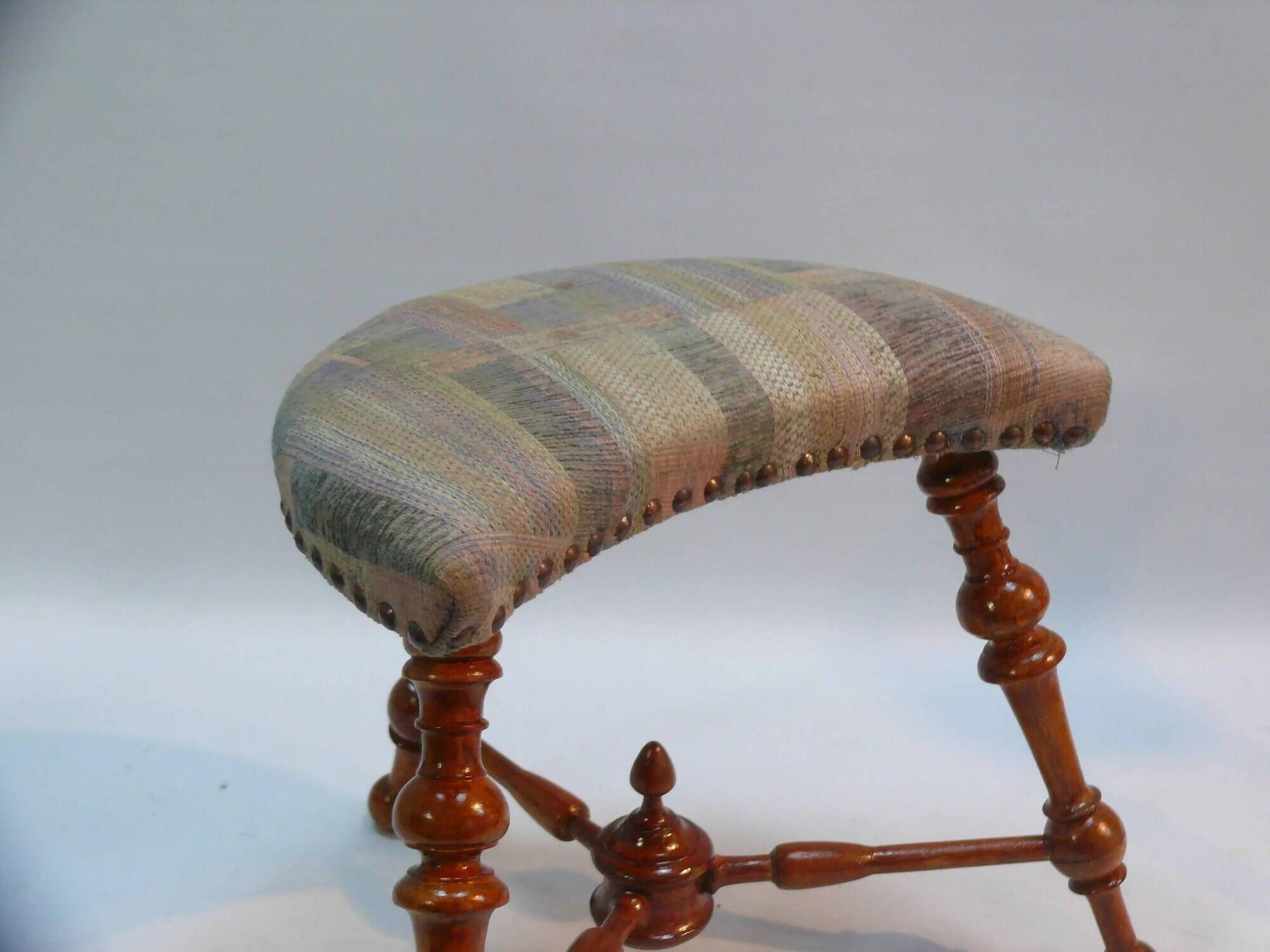 Victorian Stool, Three Legs, Upholstered Stool, Footstool, Vintage