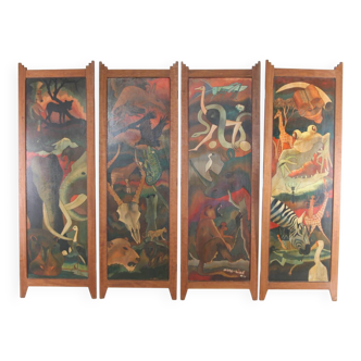 Suite de 4 panneaux muraux