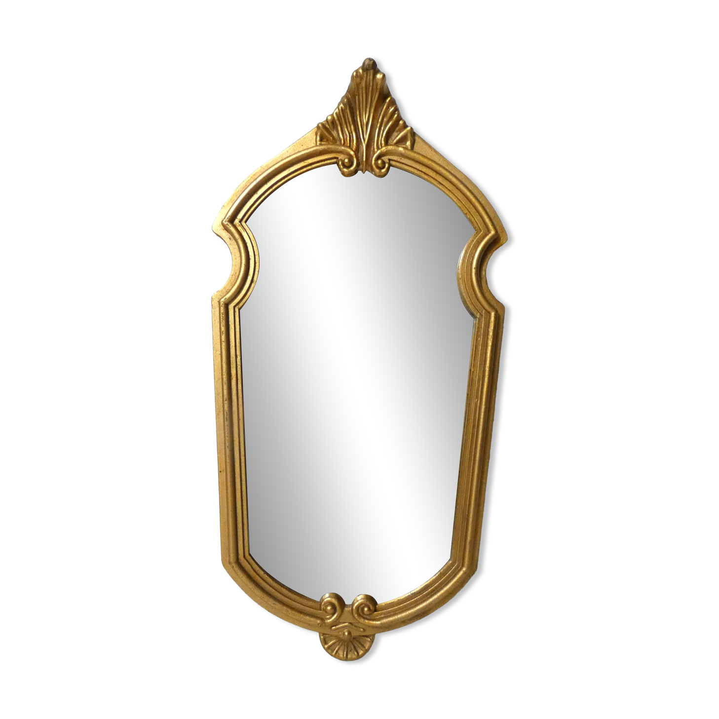 Antique Louis XV style mirror with a vintage carved gold frame.