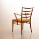 Cees Braakman Dutch Design Wooden Ladder Arm Chairs & Caramel Bouclé Fabric