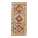 Tapis oriental turc vintage rouge crème, 39 x 84 cm
