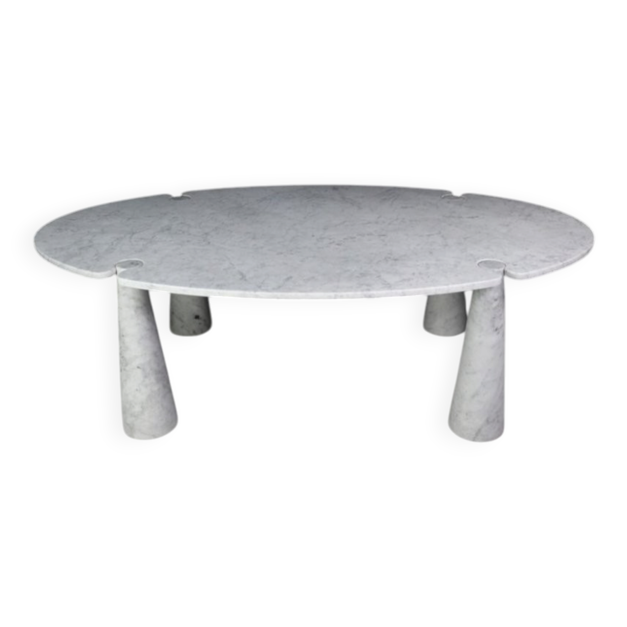 Big White Carrara Marble Eros Table by Angelo Mangiarotti for Skipper, 1990s
