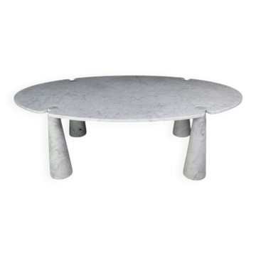 Big White Carrara Marble Eros Table by Angelo Mangiarotti for Skipper, 1990s