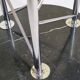 Side table "Eiffel" in glass and chrome steel with a marble base, 80s