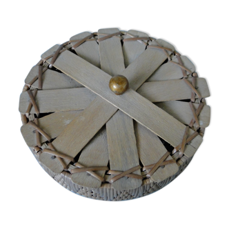 Old rattan and wood box contained treats