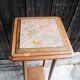 Table d'appoint ancienne en bois et marbre de style Art Déco