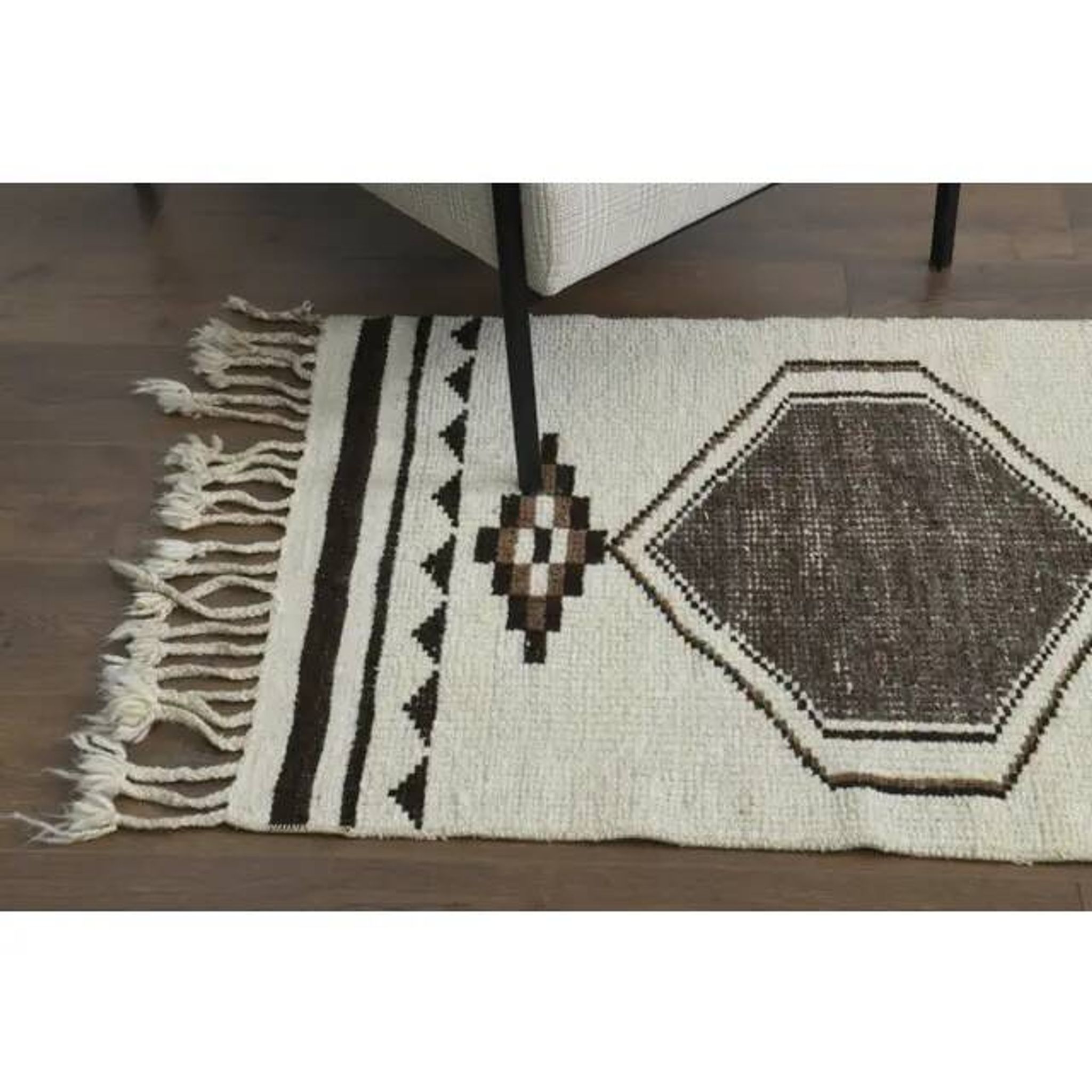 1970s Vintage Turkish Hand-Knotted Wool Cotton Beige Runner Rug 81x388