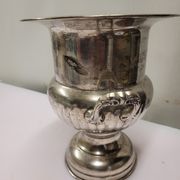 Antique champagne bucket in silver metal medicis shape