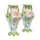 French Art Nouveau Majolica Earthenware Vases ca. 1900