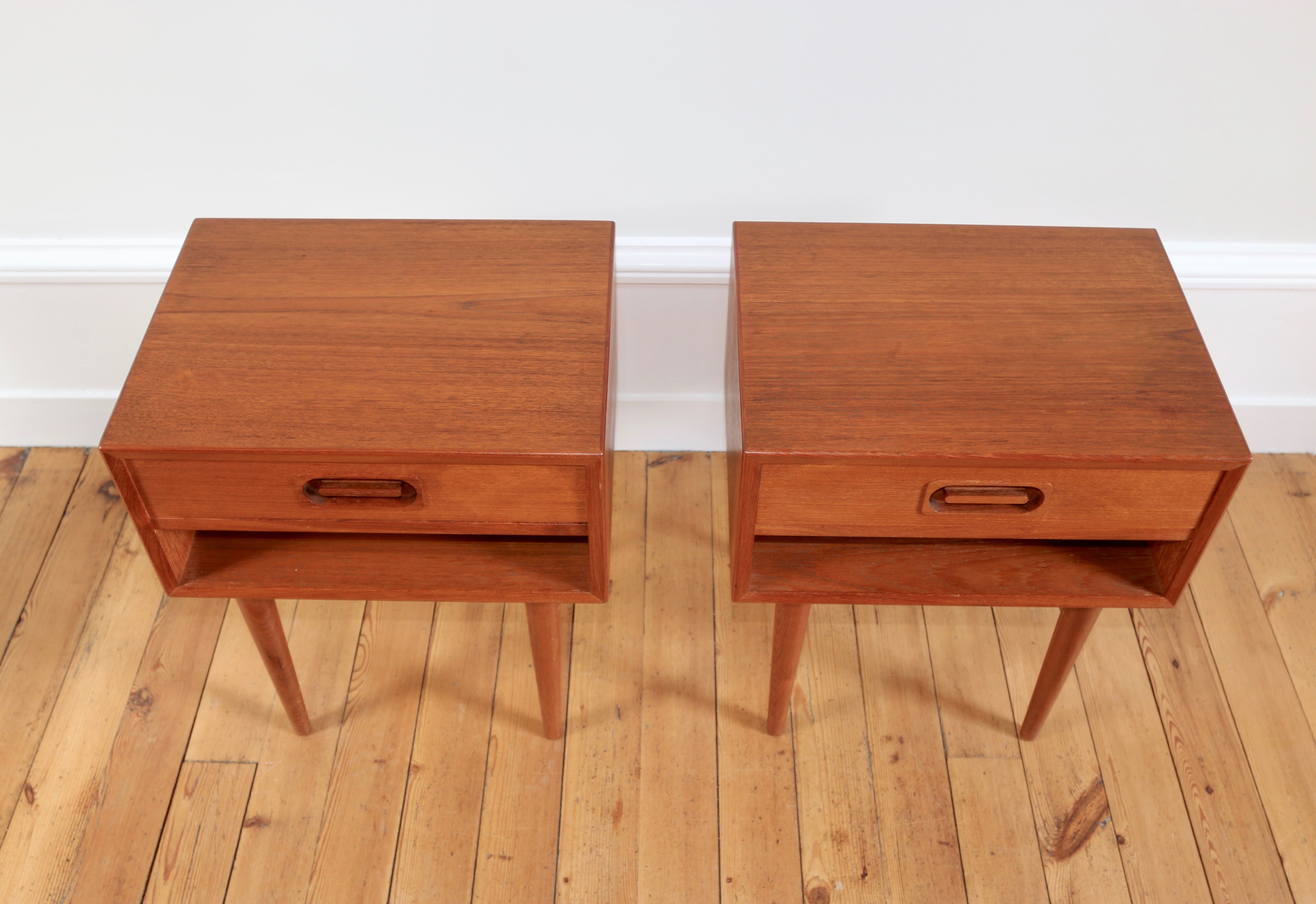 Scandinavian teak bedside pair Johannes Andersen