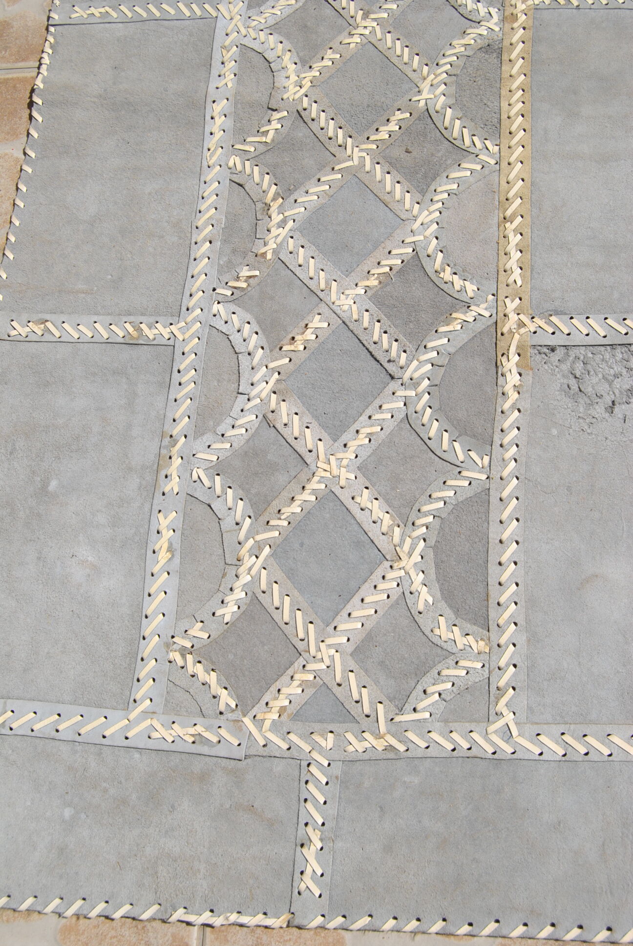 80s cowhide patchwork carpet