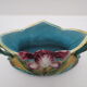 Former art nouveau planter in colorful dabbling iris décor