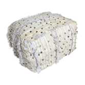 Moroccan pouf fabrics white and sequins