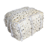 Moroccan pouf fabrics white and sequins