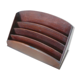 Porte courrier ancien en bois foncé