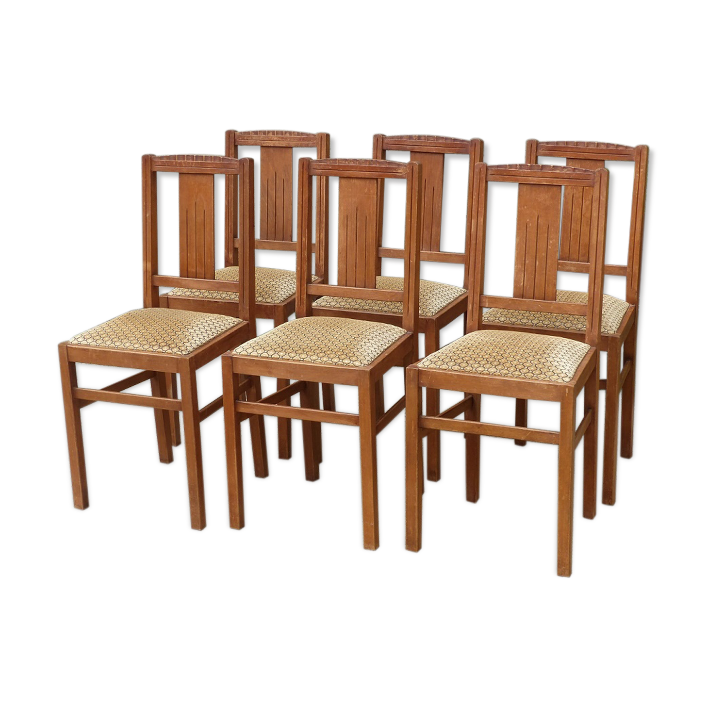Set of 6 chairs of the elf indislocables brand 50s