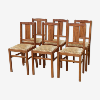 Lot de 6 chaises années 50 de la marque elf indislocables