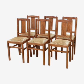 Set of 6 chairs of the elf indislocables brand 50s