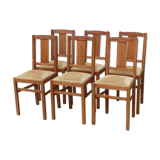 Set of 6 chairs of the elf indislocables brand 50s