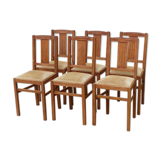 Lot de 6 chaises années 50 de la marque elf indislocables