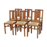 Lot de 6 chaises années 50 de la marque elf indislocables