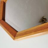 Vintage wooden mirror with cut glass, 80s (54 x 54 cm)