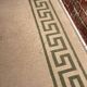 White and green rectangular rug