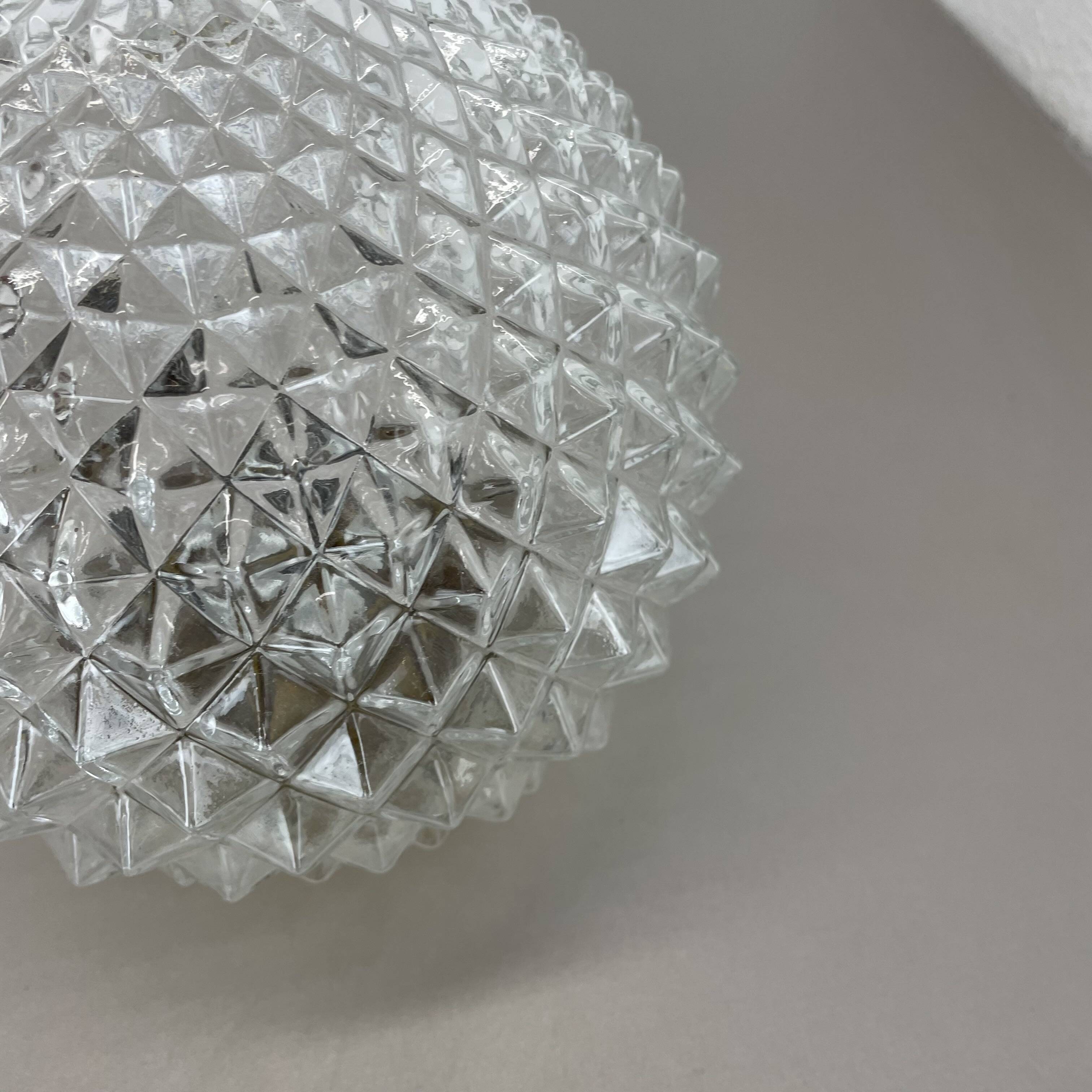 Modernist  "pineapple" ceiling light by glashütte limburg attrib., germany 1970