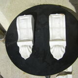 Pair of Carrara marble supports