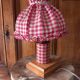 Lampe à poser rustique abat- jour vichy cottagecore