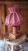 Lampe à poser rustique abat- jour vichy cottagecore