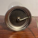 Metal lamp and art deco ribbed glass globe