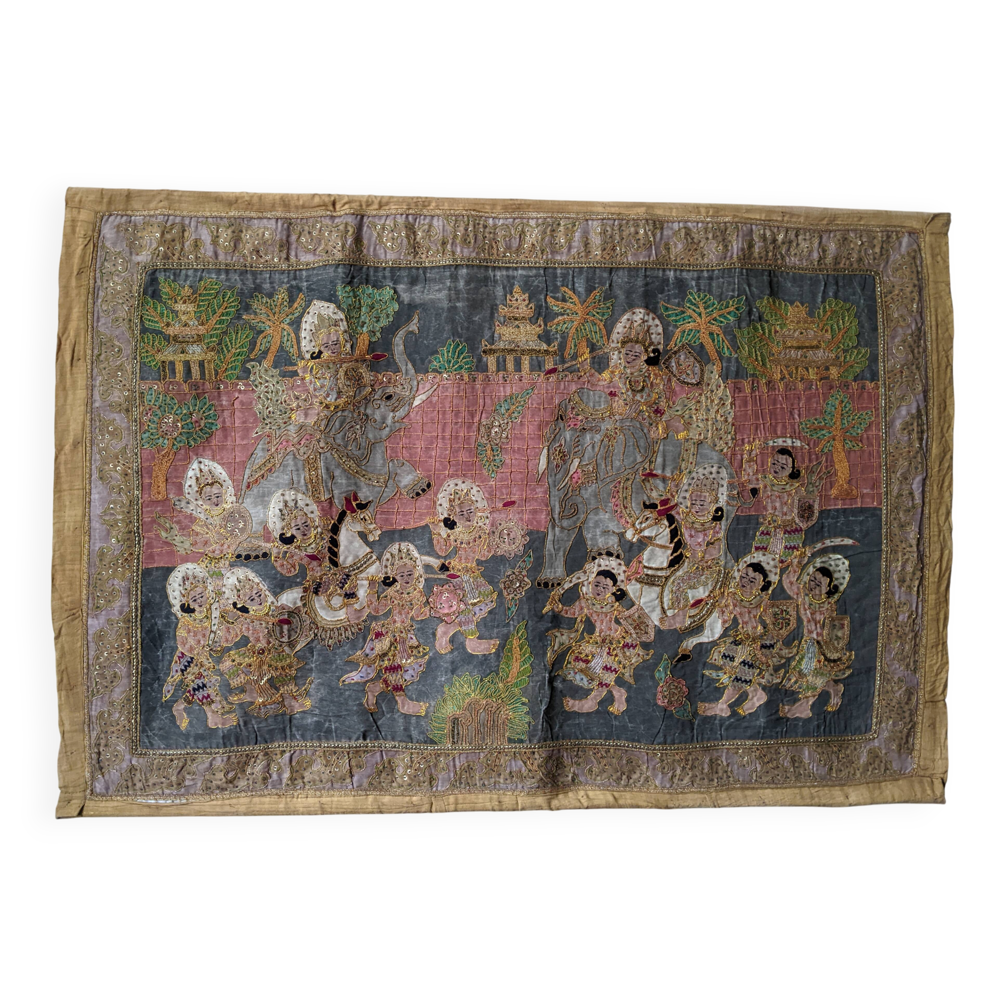 Handmade wall tapestry from Burma