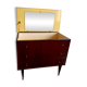 Coiffeuse commode en bois laqué vintage 1950