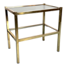 Vintage Italian brass and smoked glass side table from 70s