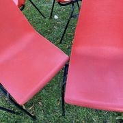 Set of 6 vintage red Fantasia chairs from the 1960s