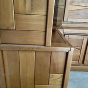 Commode étagère buffet d'angle en orme massif desmarchelier