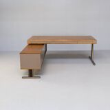 70s executive writing desk with side cabinet