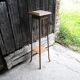 Table d'appoint ancienne en bois et marbre de style Art Déco