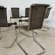 Lot de 8 chaises tubulaire design Tecta style bauhaus métal et cannage gris vintage année 80
