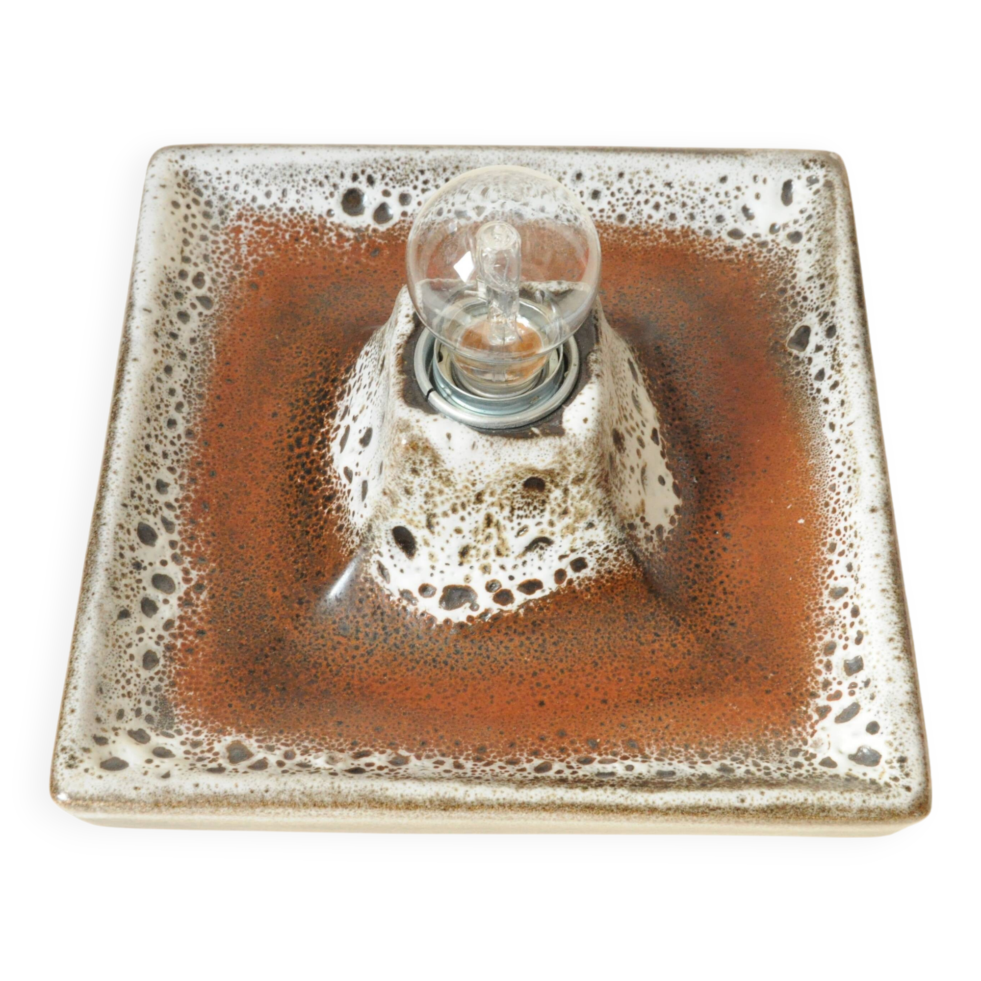 Fat Lava Brutalist Wall Lamp - 70s - Vintage Ceramic Wall Lamp