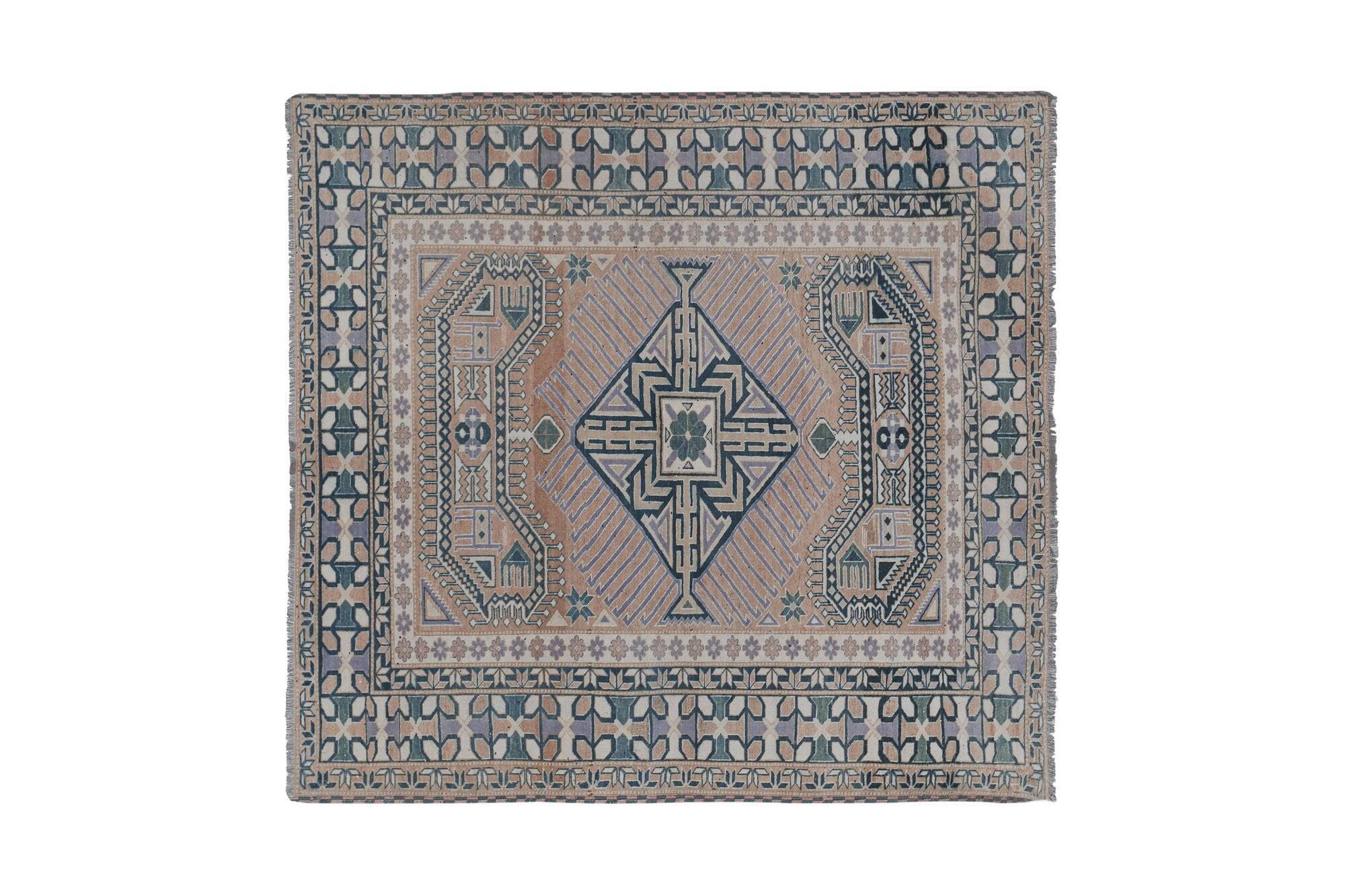 Vintage Turkish Oushak rug 183x193 cm